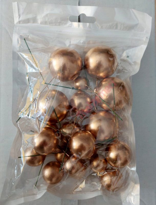 PASTA ÜSTÜ GOLD METALİK TOPLAR SETİ