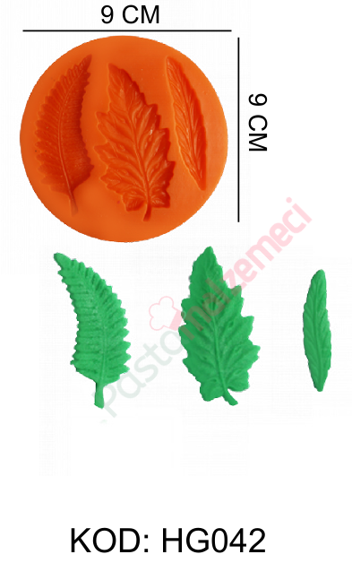 3 YAPRAK MODELLİ SİLİKON KALIBI HG042