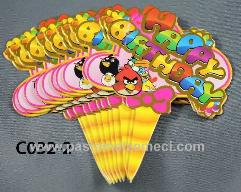 ANGRY BIRD DESENLİ KAĞIT DEKORLARI 12Lİ