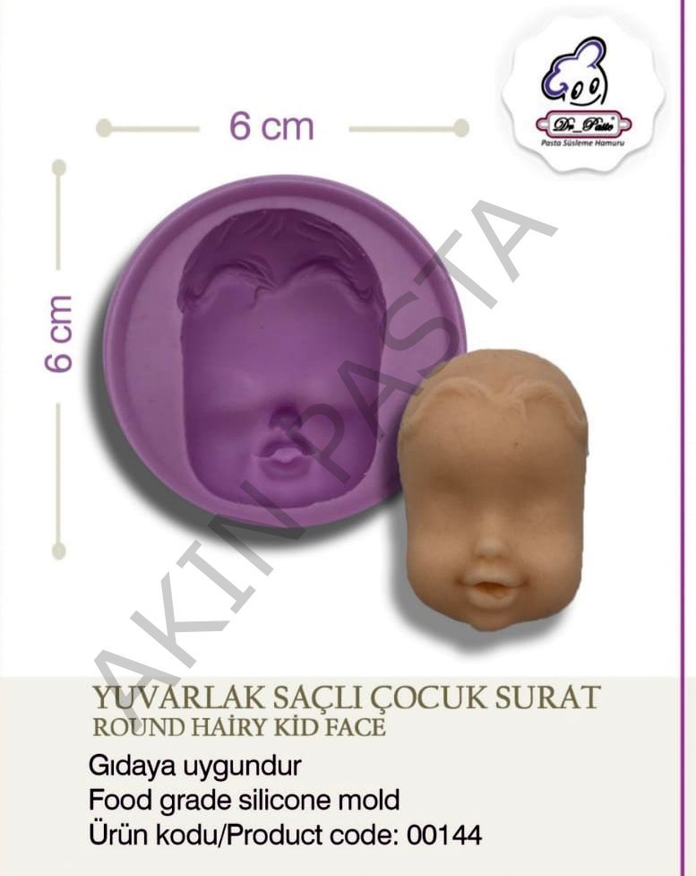 YUVARLAK SAÇLI ÇOCUK SURATI SİLİKONU