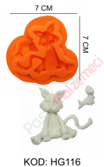 KEDİ TEMALI SİLİKON KALIBI HG116