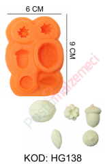 CEVİZ,FINDIK,BADEM,ÇİÇEK SİLİKON KALIBI HG138