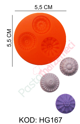 3lü YUVARLAK MODELLERİ SİLİKON KALIBI -2 HG167