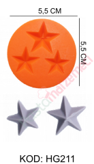 YILDIZ 3LÜ SİLİKON KALIBI HG211