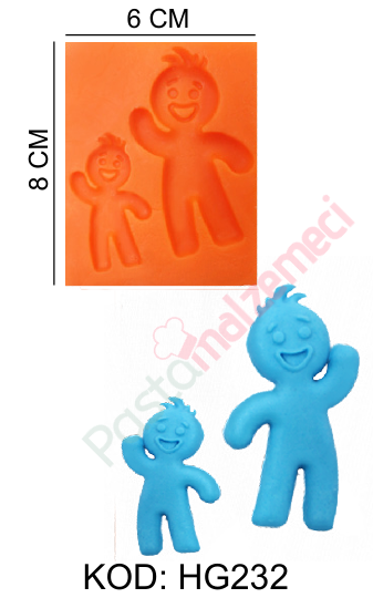 KURABİYE ÇOCUK MODELLİ 2 Lİ SİLİKON KALIBI HG232