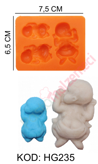 3LÜ UYUYAN BEBEK SİLİKON KALIBI HG235