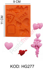 MİNİK KALP MODELLERİ SİLİKON KALIBI HG277