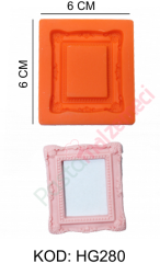 KARE ÇERÇEVE DESENLİ SİLİKON KALIP HG280