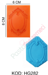 OVAL ÇERÇEVE DESENLİ SİLİKON KALIP HG282