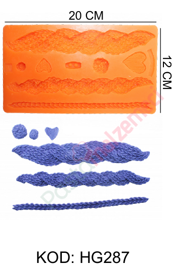 ÖRGÜ VE DOKU DESENLİ SİLİKON KALIP HG287