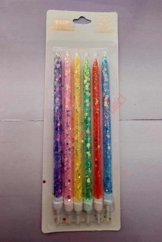 RENKLİ SİMLİ PASTA MUMLARI 6 LI