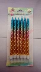 KARIŞIK RENKLİ PASTA MUMLARI 6 LI