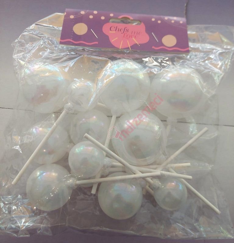 BEYAZ BALON TOPLAR KARIŞIK BOYLAR 12Lİ PAKET