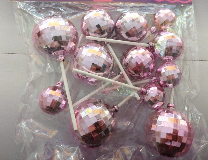 PEMBE DİSKO TOPLARI KARIŞIK BOYLAR 12Lİ PAKET