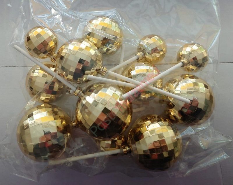 GOLD DİSKO TOPLARI KARIŞIK BOYLAR 12Lİ PAKET