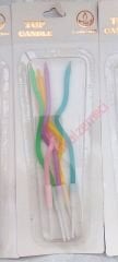 DÖNERLİ PASTA MUMLARI KARIŞIK RENKLİ 5 Lİ PAKET