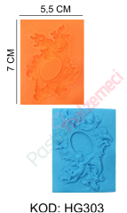 DEKORATİF OVAL ÇERÇEVE SİLİKON KALIP HG303