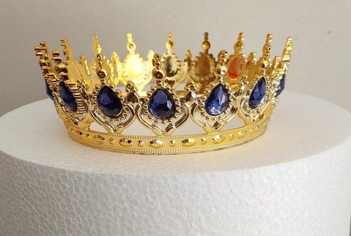 Gold Mor Taşlı Pasta Tacı