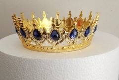 Gold Mor Taşlı Pasta Tacı