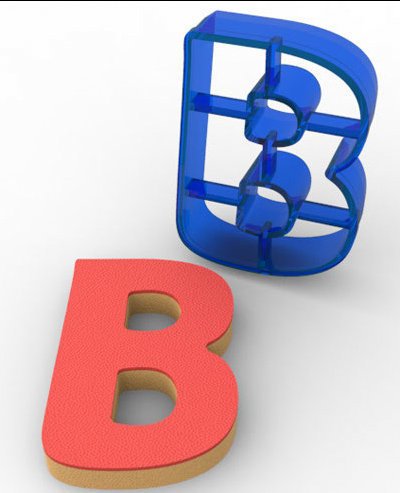 B HARFİ POLİKARBON KURABİYE KALIBI