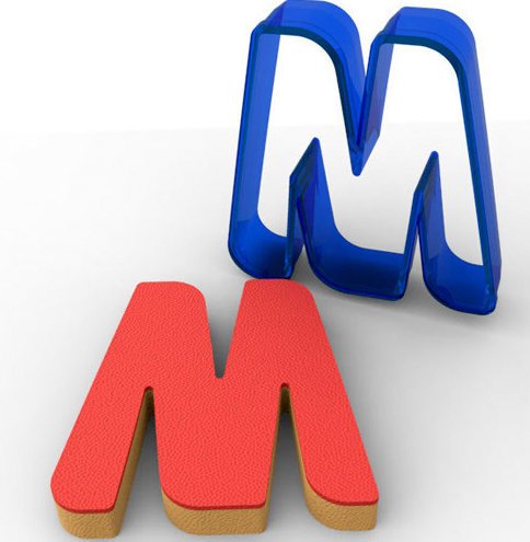 M HARFİ POLİKARBON KURABİYE KALIBI