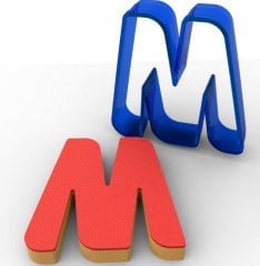 M HARFİ POLİKARBON KURABİYE KALIBI