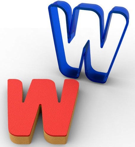 W HARFİ POLİKARBON KURABİYE KALIBI