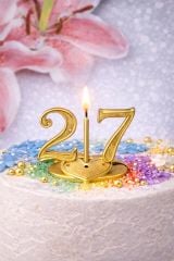 ALTIN RENK RAKAMLI MUM SETİ