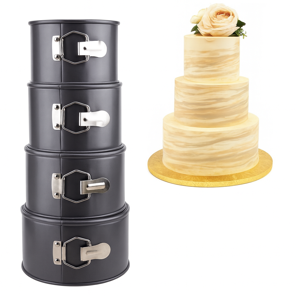 Teflon Yuvarlak Çok Yüksek Boyutlu 4 lü Kelepçeli Set