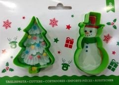 Çam Ağacı & Kardan Adam Kurabiye Kalıp Seti 2'li