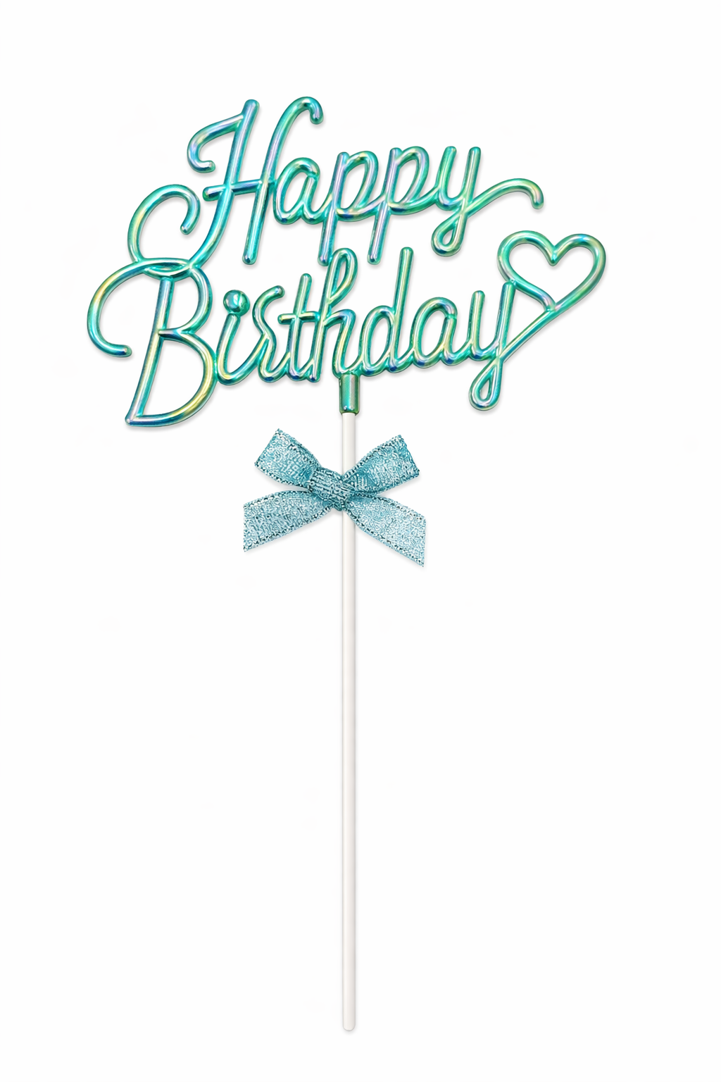 Pasta Üstü Çubuklu Pleksi Yazılar Happy Bırthday Mavi