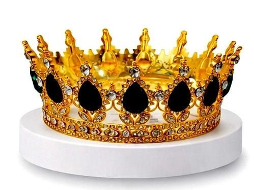 Metal Pasta Tacı Gold  Siyah Taşlı