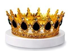 Metal Pasta Tacı Gold  Siyah Taşlı