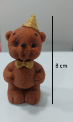 Mum Üfleyen Ayıcık Pasta Figürü 8 cm