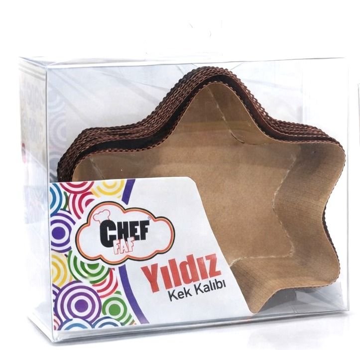 Yıldız Kek Kalıbı Kağıt 6 lı 12.5cm x 3.5 h
