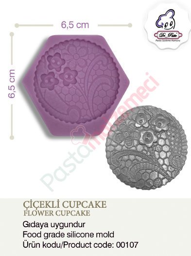 ÇİÇEKLİ CUP CAKE SİLİKONU