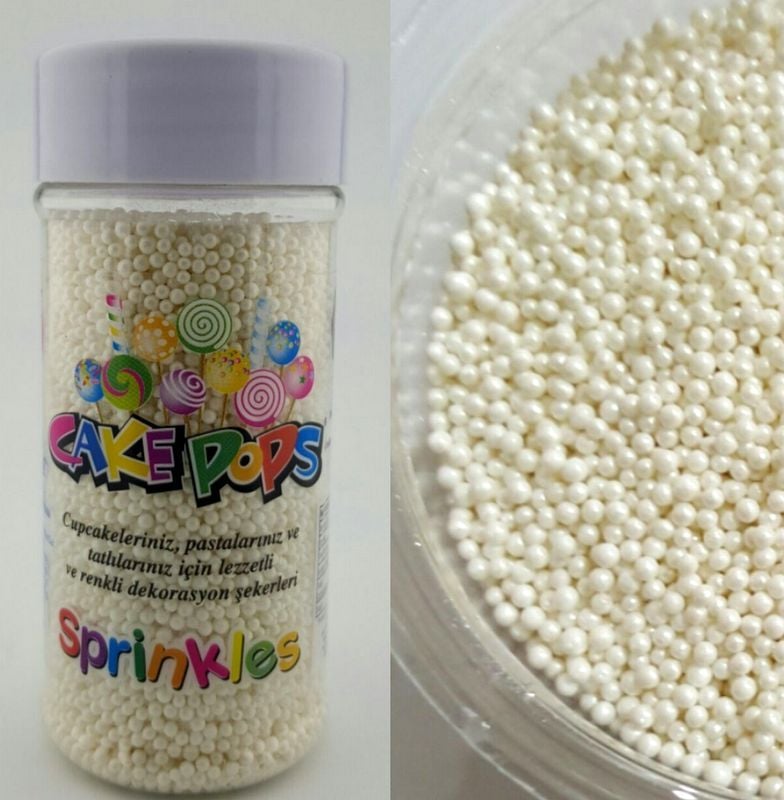 SPRİNKLES BEYAZ BONCUK ŞEKER KÜÇÜK BOY 90GR
