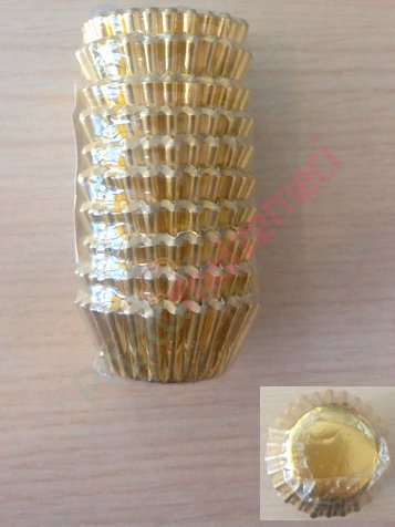 GOLD RENK MİNİ 100 LÜ  TARTOLET VE CUP CAKE KAPSÜLLERİ