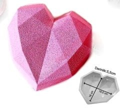 BÜYÜK SİLİKON ELMAS KALP ÇİKOLATA YAPMA KALIBI