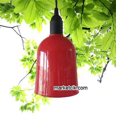 Marketcik Yuvarlak Kırmızı Renk Park Bahçe Ağaç Feneri Işığı
