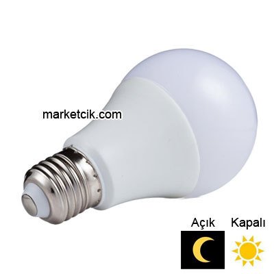 Ecolite Gece Gündüz Işık Ayarlı Sensörlü 9 Watt Led Ampul Sarı Işık