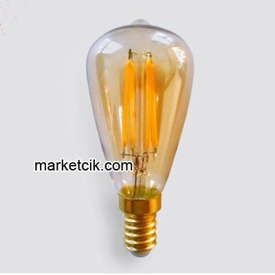 Edison Dekoratif Rustik Led Armut Ampul 4 Watt E14 Duy, ST64 Oval Armut Ampul Modeli