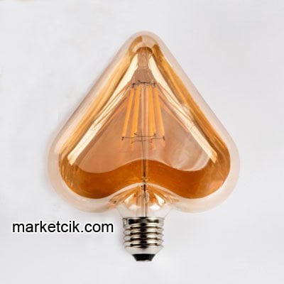 Edison Dekoratif Led Rustik Kalp Ampul 4 Watt E27 Duy, Kalp Ampul Modeli