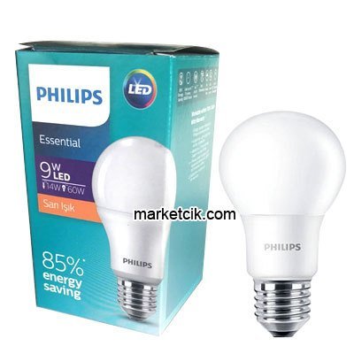 Philips Essential 8-60 Watt Led Ampul E27 Duylu Sarı Işık