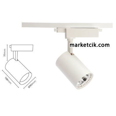 Marketcik 30 Watt Led Ray Spot Armatür Beyaz ve Günışığı Işık