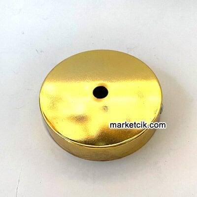 Marketcik Avize, Abajur İçin Yuvarlak Altın Sarısı Metal Rozans 8 cm