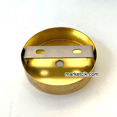 Marketcik Avize, Abajur İçin Yuvarlak Altın Sarısı Metal Rozans 10 cm