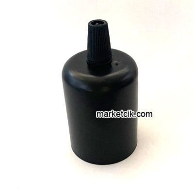 Marketcik Dekoratif Plastik Kablo Kilitli Plastik Siyah Lale E27 Duy