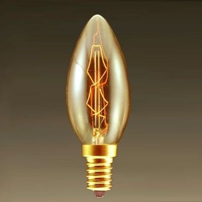 Edison Flemanlı Dekoratif Rustik Ampul 40 Watt E14 İnce Duy, Mum Avize Ampul Modeli