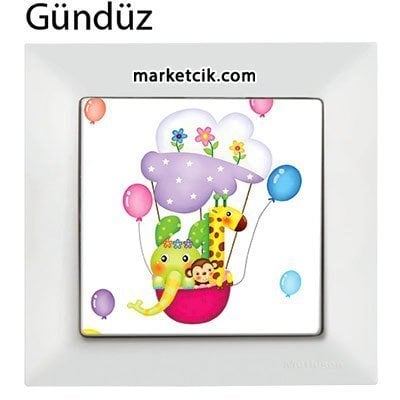 Mutlusan Candela Kids Balloon Beyaz Tekli Anahtar Priz